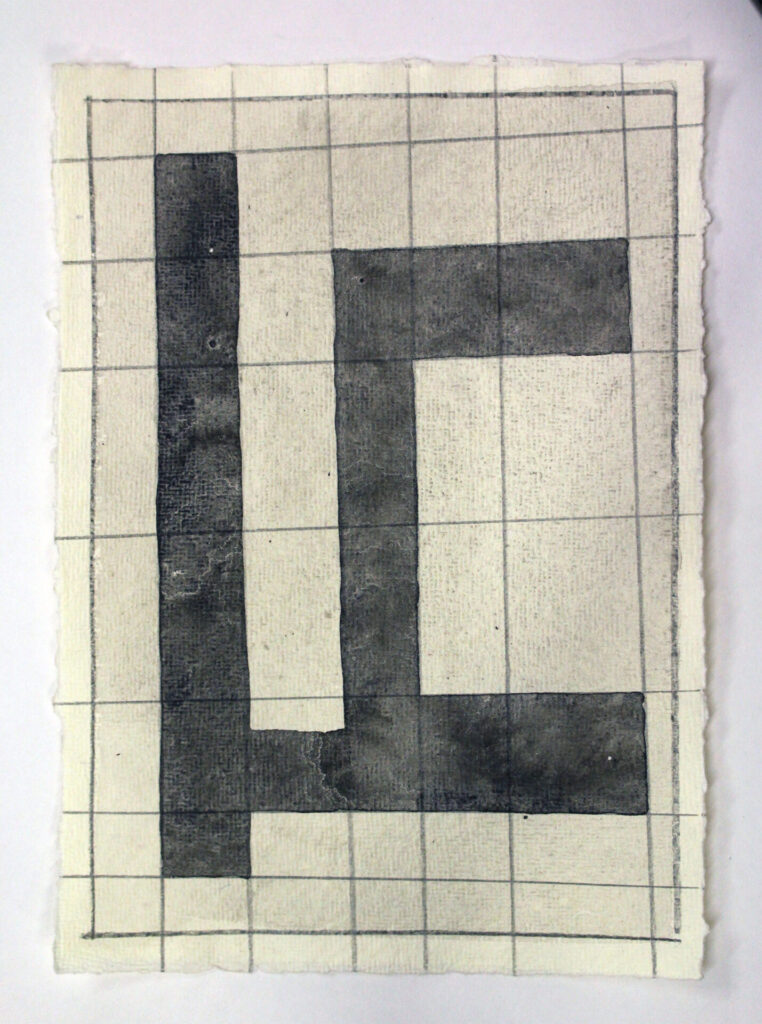 Drawings in Indian ink on handmade paper in by Gustavo Mendez-Liska