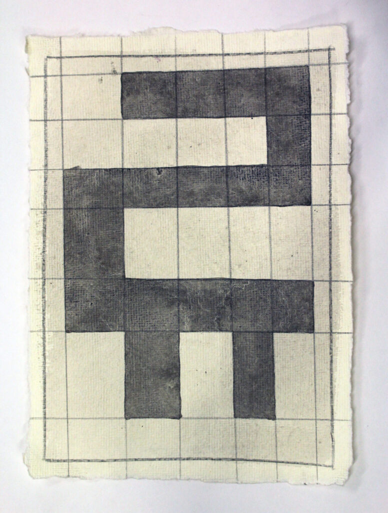Drawings in Indian ink on handmade paper in by Gustavo Mendez-Liska