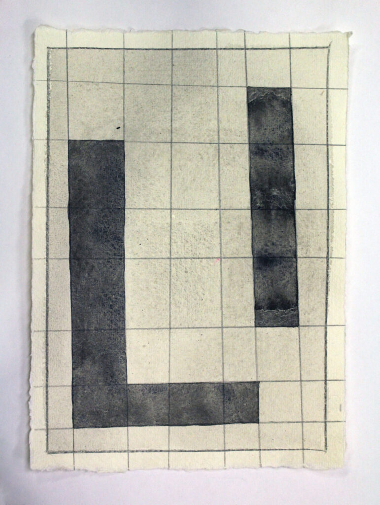 Drawings in Indian ink on handmade paper in by Gustavo Mendez-Liska