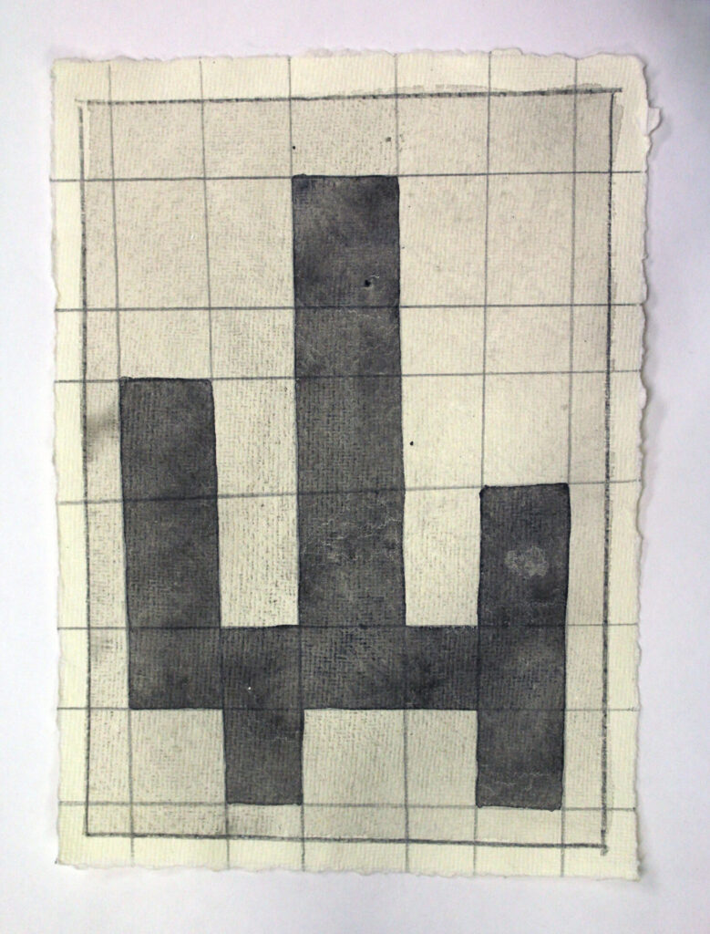 Drawings in Indian ink on handmade paper in by Gustavo Mendez-Liska